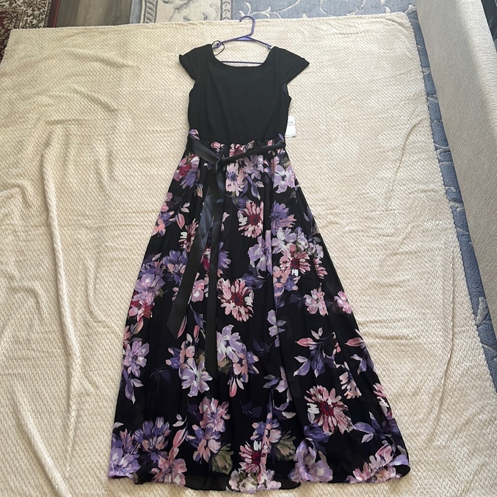 Black dress with flower design